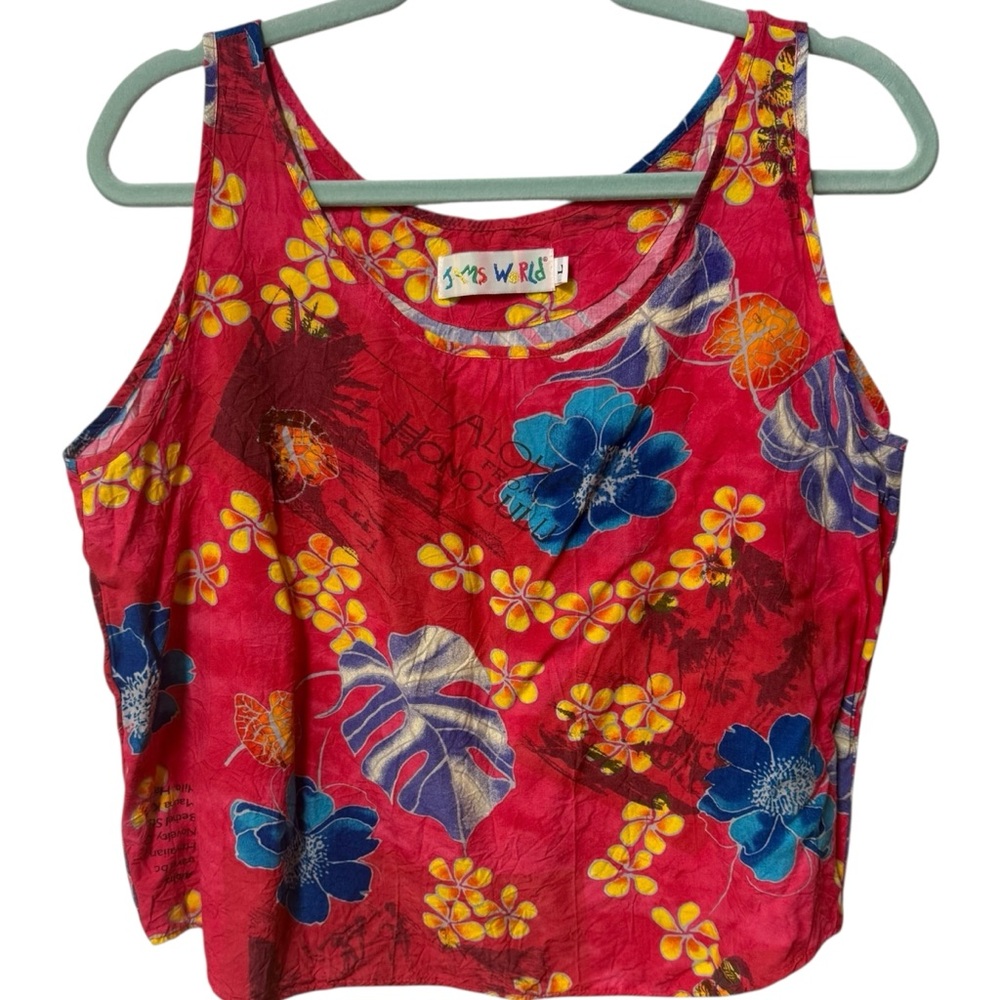 Jams World "Aloha Red" Women's Tank Top Sz L